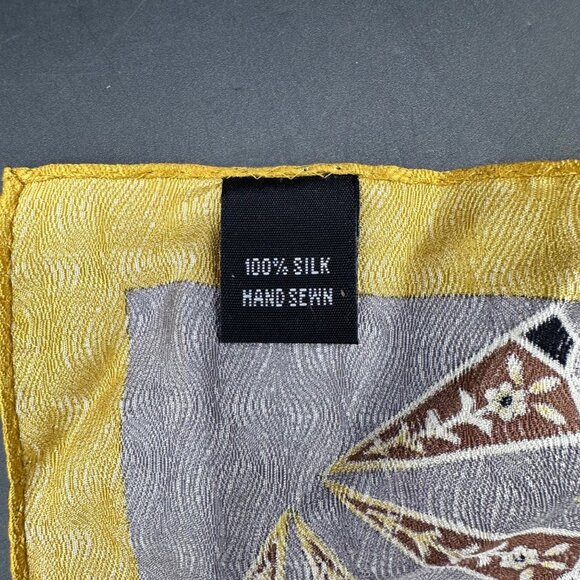 Vintage Silk Pocket Squares Lot Of 6 Mens Handkerchiefs Hankies 1980s Retro - Picture 4 of 8